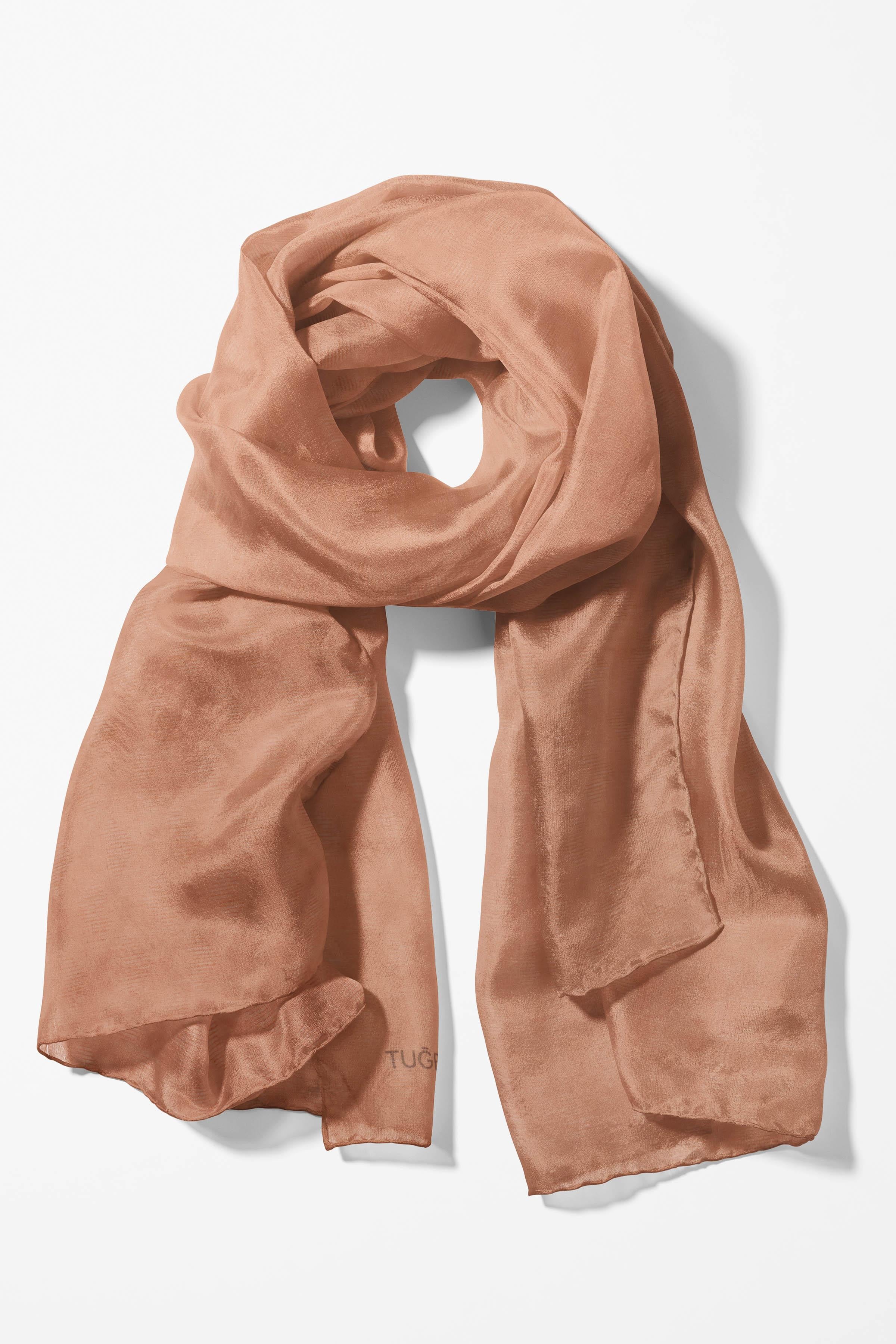 Zikzak Desenli Nehir Şal - Açık Kahve TUGBA