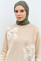 Zikzak Desen Viskon Şal - Haki TUGBA