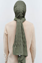 Zikzak Desen Viskon Şal - Haki TUGBA