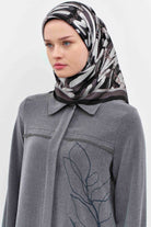 Zincir Desen Sura İpek Eşarp - Antrasit TUGBA