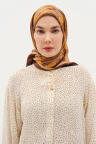 Zincir Desen Twill İpek Eşarp - Bakır TUGBA