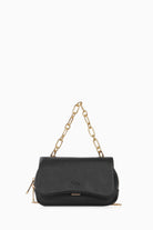 Zincir Kulplu Flap Çanta - Siyah TUGBA